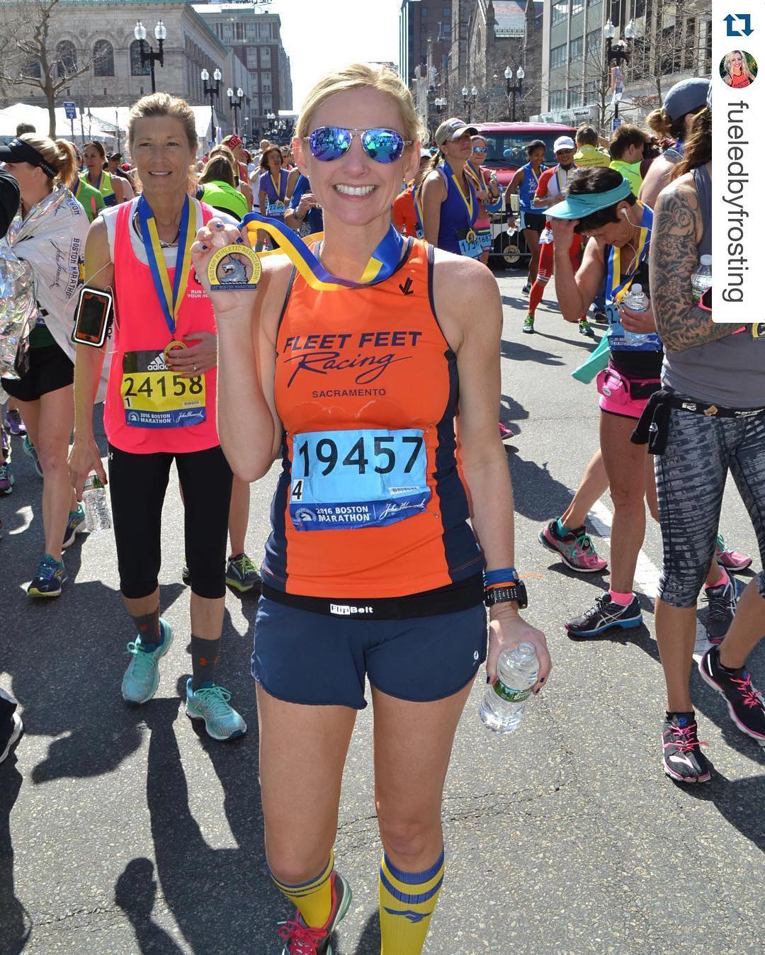 The vibes are still strong from the Boston Marathon and today marks just 1 week from the event. Congratulations to all of the finishers and a special congrats to all of our BQ runners who qualified at CIM!!! Jen @fueledbyfrosting qualified at CIM in 2014 and had the time of her life at the Boston Marathon