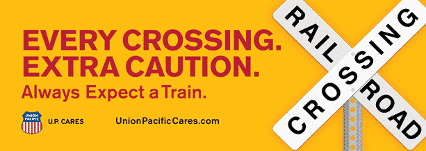 Union Pacific Train Safety Railroad Crossing Header Image